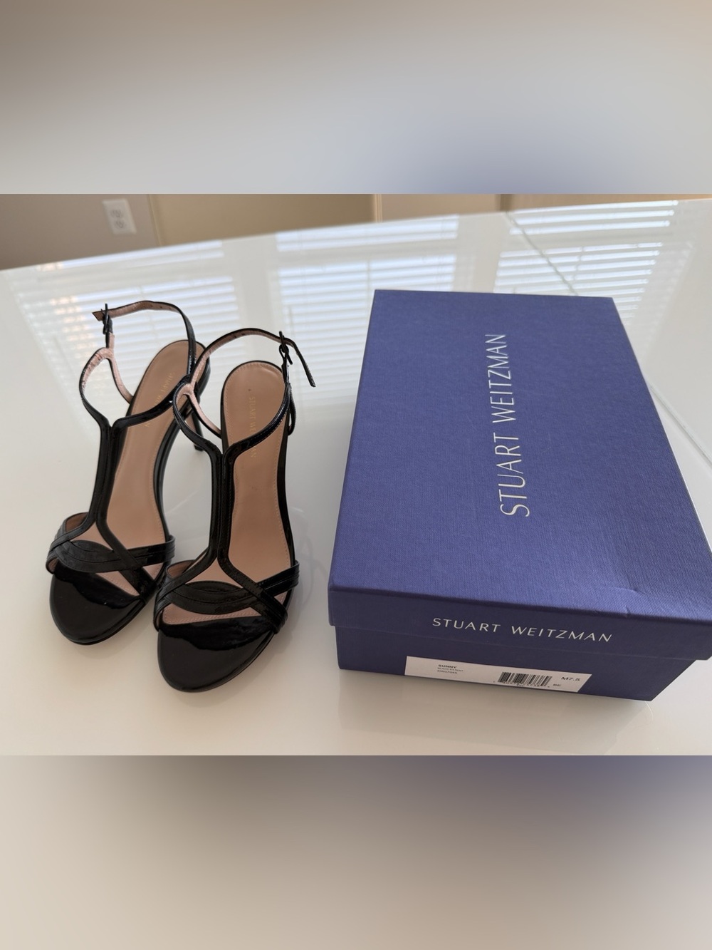 Stuart Weitzman Sunny Black Patent Dress shoes sz 7.5 NEW